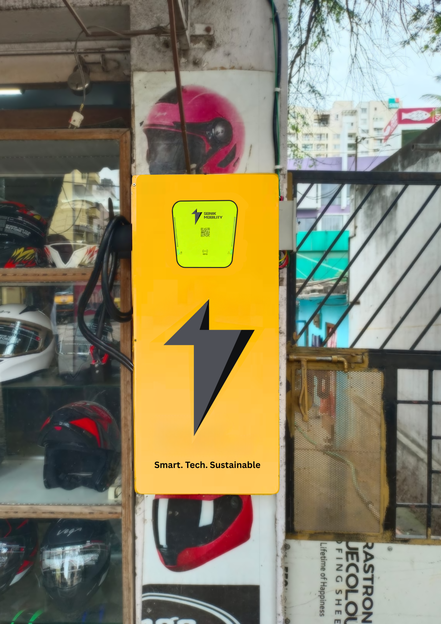 Interior of a modern electric car dashboard